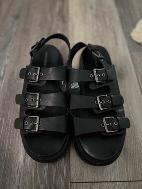Triple Buckle Platform Sandals